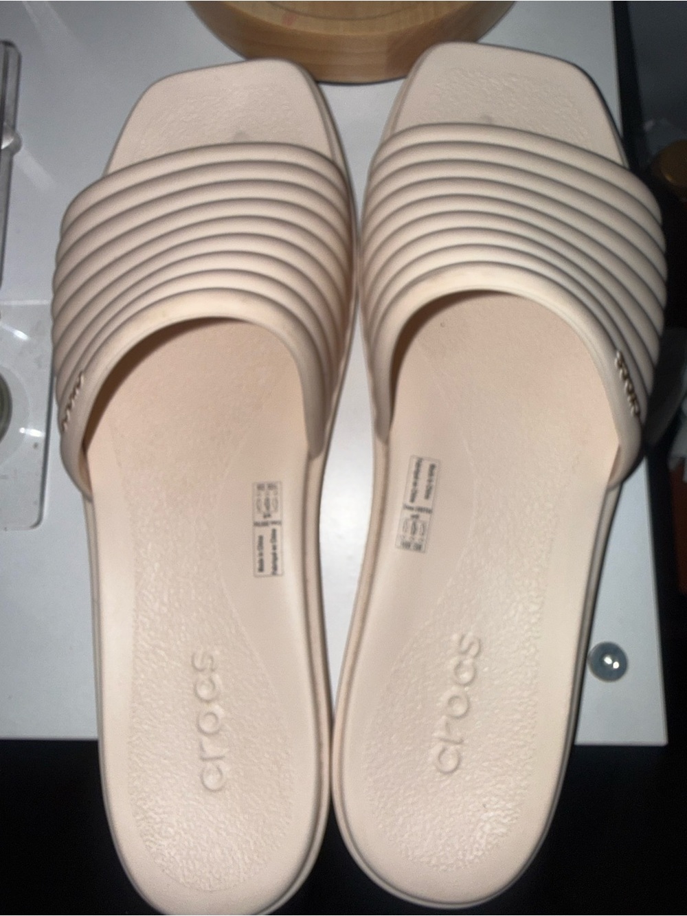 CROCS Women's LiteRide Ribbed Slide - Blush Pink